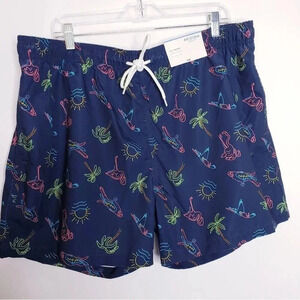 Arizona Jean Co Swim Trunk Flamingo Palm Print XXL